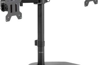 VIVO Dual LED LCD Monitor Free-Standing Desk Stand for 2 Screens up to 27 inches VESA -1