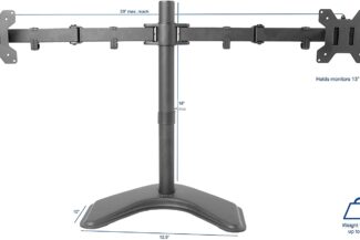 VIVO Dual LED LCD Monitor Free-Standing Desk Stand for 2 Screens up to 27 inches VESA - 2